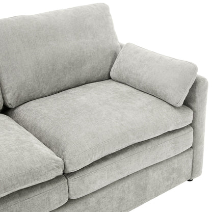 Canapé causeuse surdimensionné et confortable de Roomfitters, avec coussin double moelleux, pour le salon, gris clair
