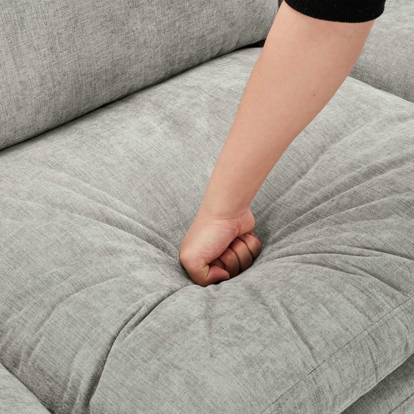 Canapé causeuse surdimensionné et confortable de Roomfitters, avec coussin double moelleux, pour le salon, gris clair