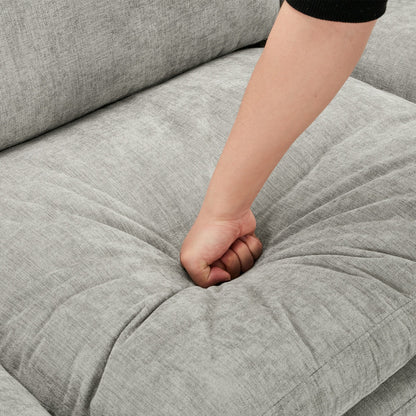 Canapé causeuse surdimensionné et confortable de Roomfitters, avec coussin double moelleux, pour le salon, gris clair