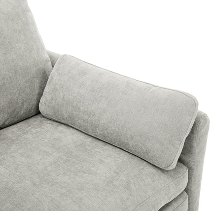 Canapé causeuse surdimensionné et confortable de Roomfitters, avec coussin double moelleux, pour le salon, gris clair
