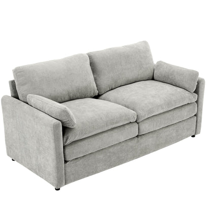 Canapé causeuse surdimensionné et confortable de Roomfitters, avec coussin double moelleux, pour le salon, gris clair
