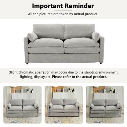 Canapé causeuse surdimensionné et confortable de Roomfitters, avec coussin double moelleux, pour le salon, gris clair