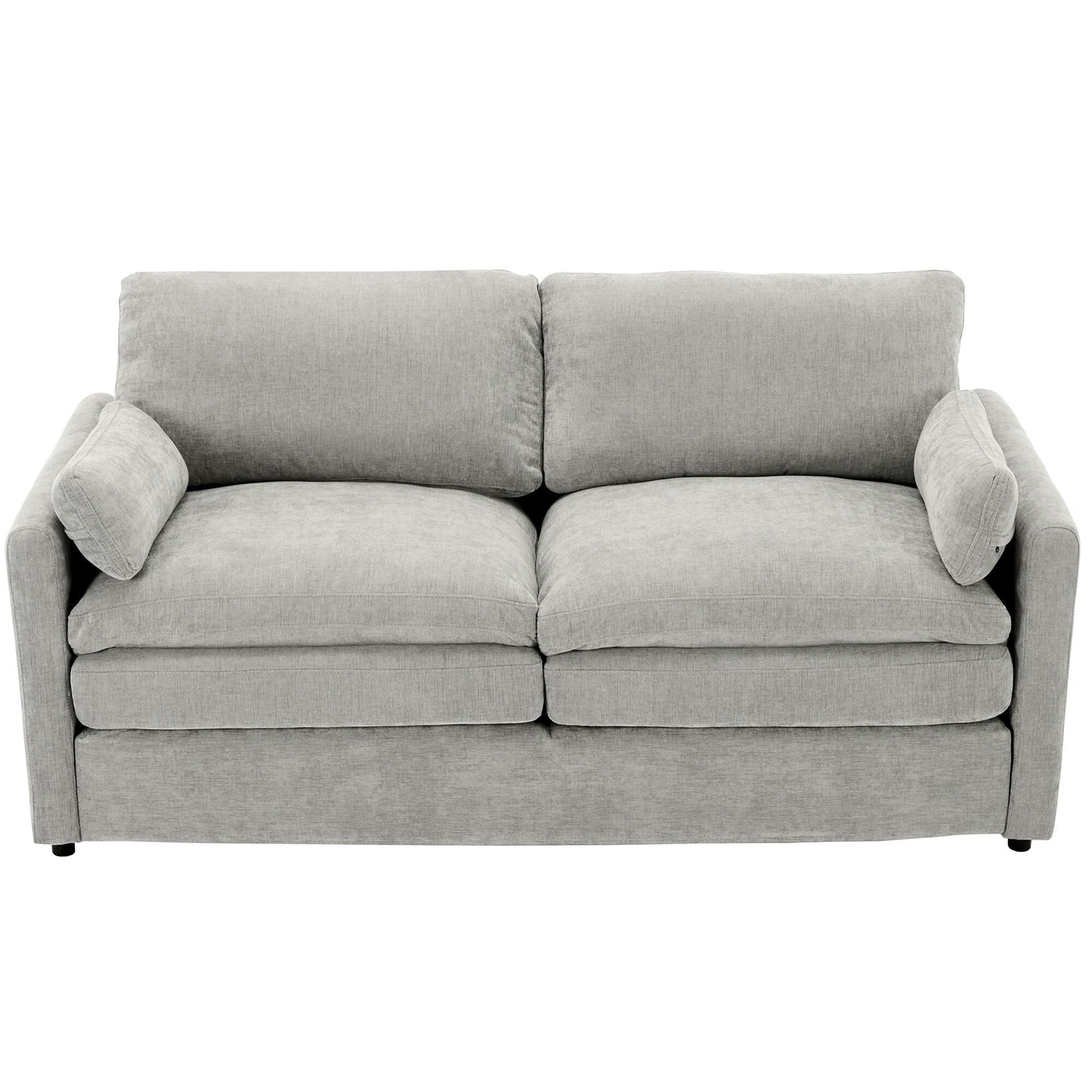 Canapé causeuse surdimensionné et confortable de Roomfitters, avec coussin double moelleux, pour le salon, gris clair
