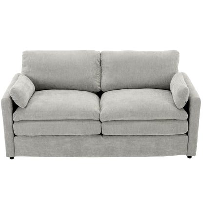 Canapé causeuse surdimensionné et confortable de Roomfitters, avec coussin double moelleux, pour le salon, gris clair