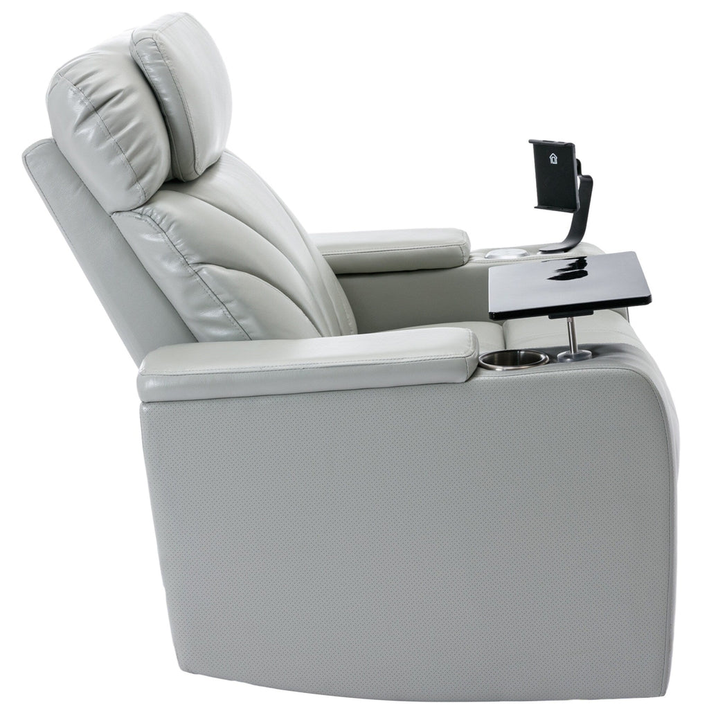 Fauteuil inclinable électrique Roomfitters avec port USB, rangement dissimulé pour les accoudoirs, porte-gobelet et haut-parleur Bluetooth