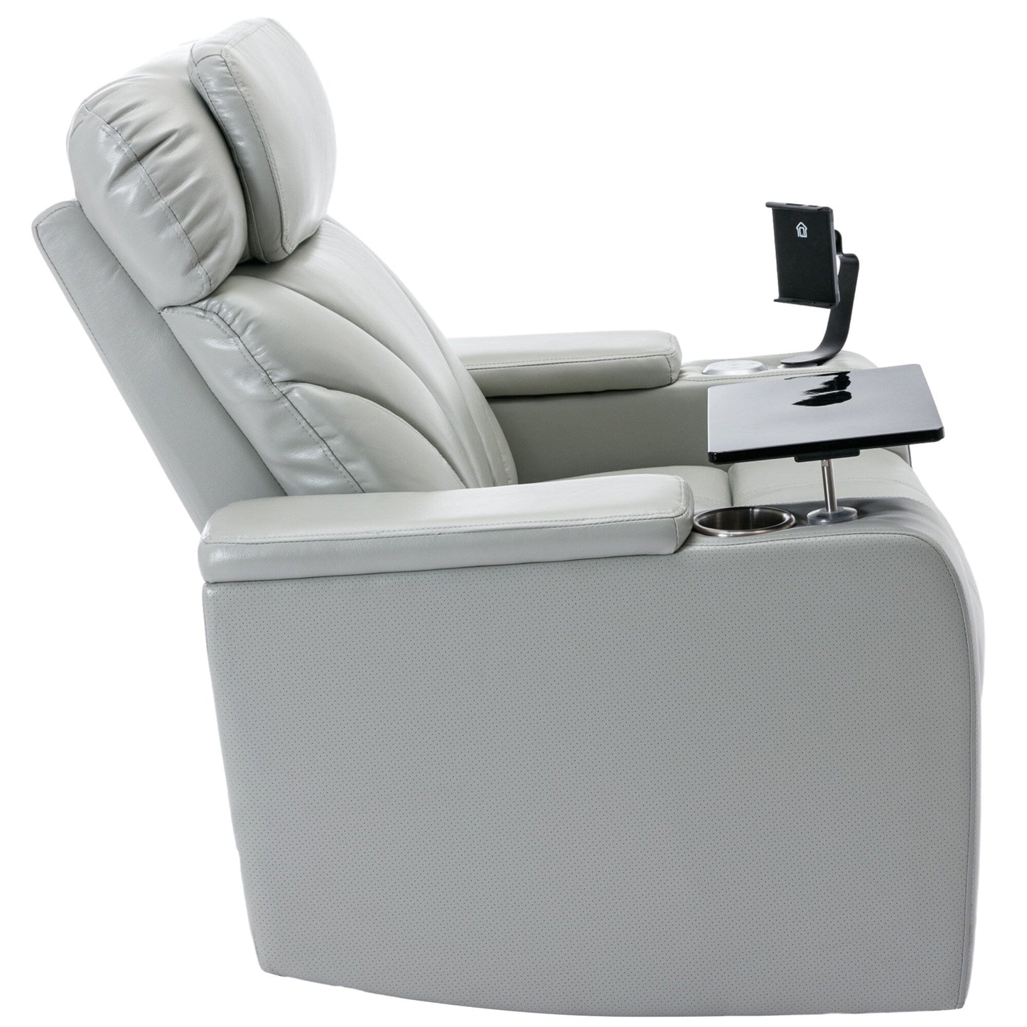 Fauteuil inclinable électrique Roomfitters avec port USB, rangement dissimulé pour les accoudoirs, porte-gobelet et haut-parleur Bluetooth
