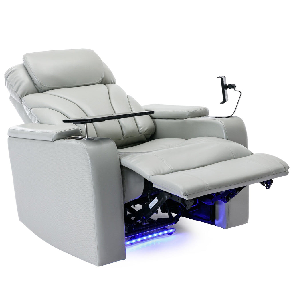 Fauteuil inclinable électrique Roomfitters avec port USB, rangement dissimulé pour les accoudoirs, porte-gobelet et haut-parleur Bluetooth
