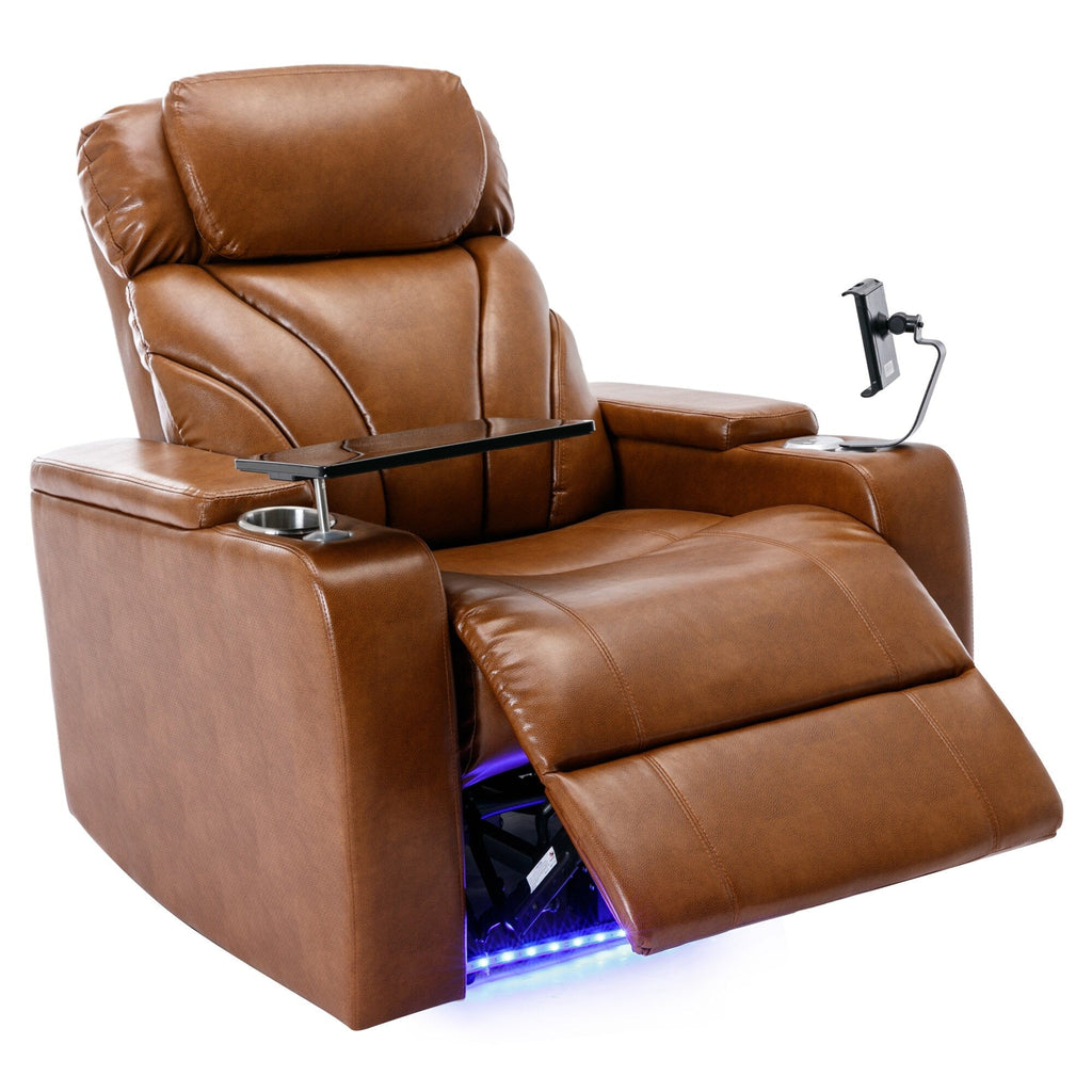 Fauteuil inclinable électrique Roomfitters avec port USB, rangement dissimulé pour les accoudoirs, porte-gobelet et haut-parleur Bluetooth