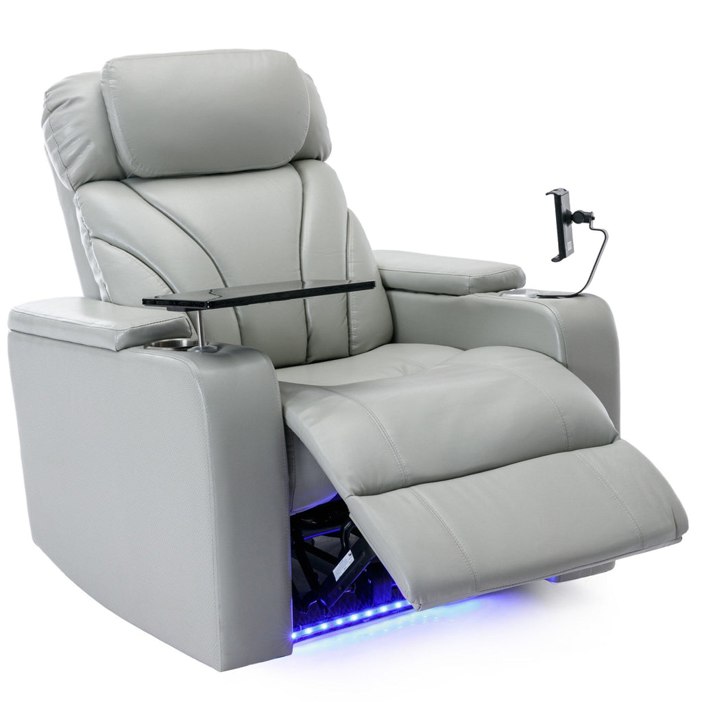 Fauteuil inclinable électrique Roomfitters avec port USB, rangement dissimulé pour les accoudoirs, porte-gobelet et haut-parleur Bluetooth