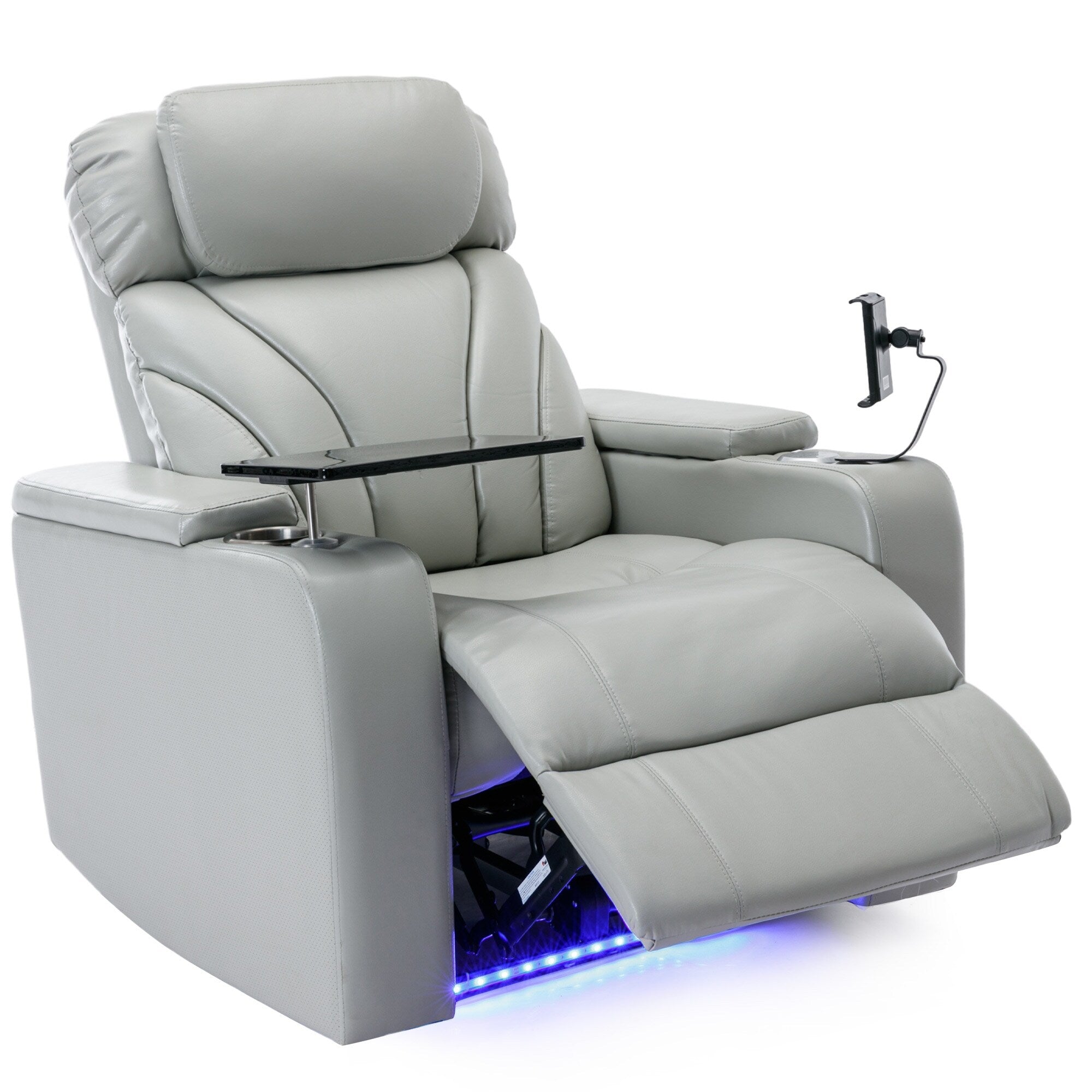 Fauteuil inclinable électrique Roomfitters avec port USB, rangement dissimulé pour les accoudoirs, porte-gobelet et haut-parleur Bluetooth