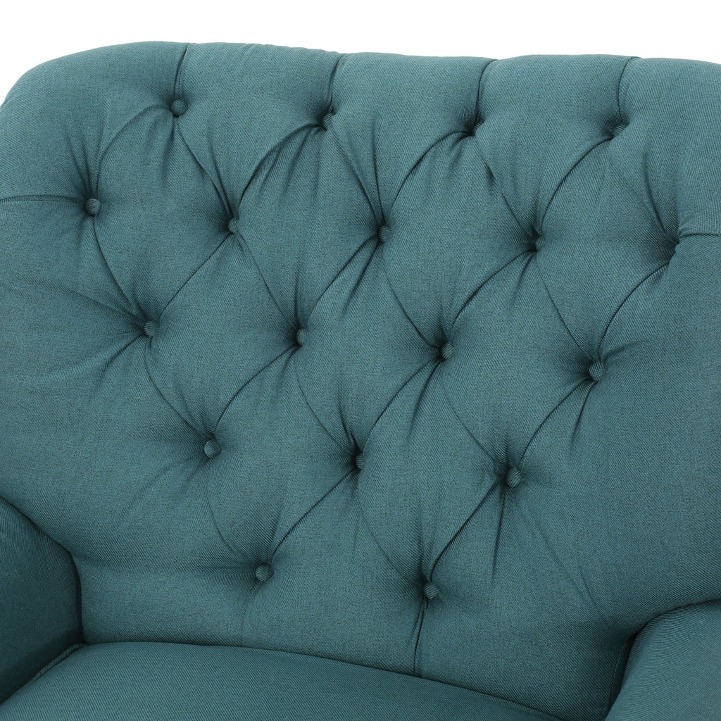 Fauteuil inclinable électrique Roomfitters avec touches cuivrées et revêtement moelleux, fauteuil de salon confortable, bleu sarcelle