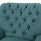 Fauteuil inclinable électrique Roomfitters avec touches cuivrées et revêtement moelleux, fauteuil de salon confortable, bleu sarcelle
