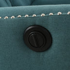 Fauteuil inclinable électrique Roomfitters avec touches cuivrées et revêtement moelleux, fauteuil de salon confortable, bleu sarcelle