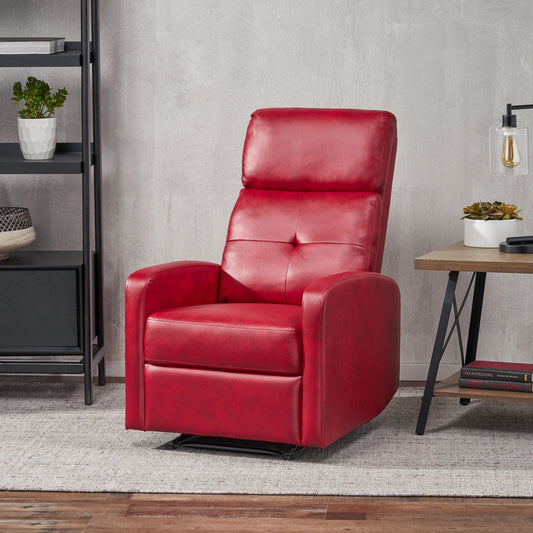 Fauteuil inclinable élégant et contemporain en cuir PU Roomfitters, pour salon ou chambre, rouge
