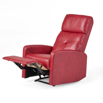 Fauteuil inclinable élégant et contemporain en cuir PU Roomfitters, pour salon ou chambre, rouge