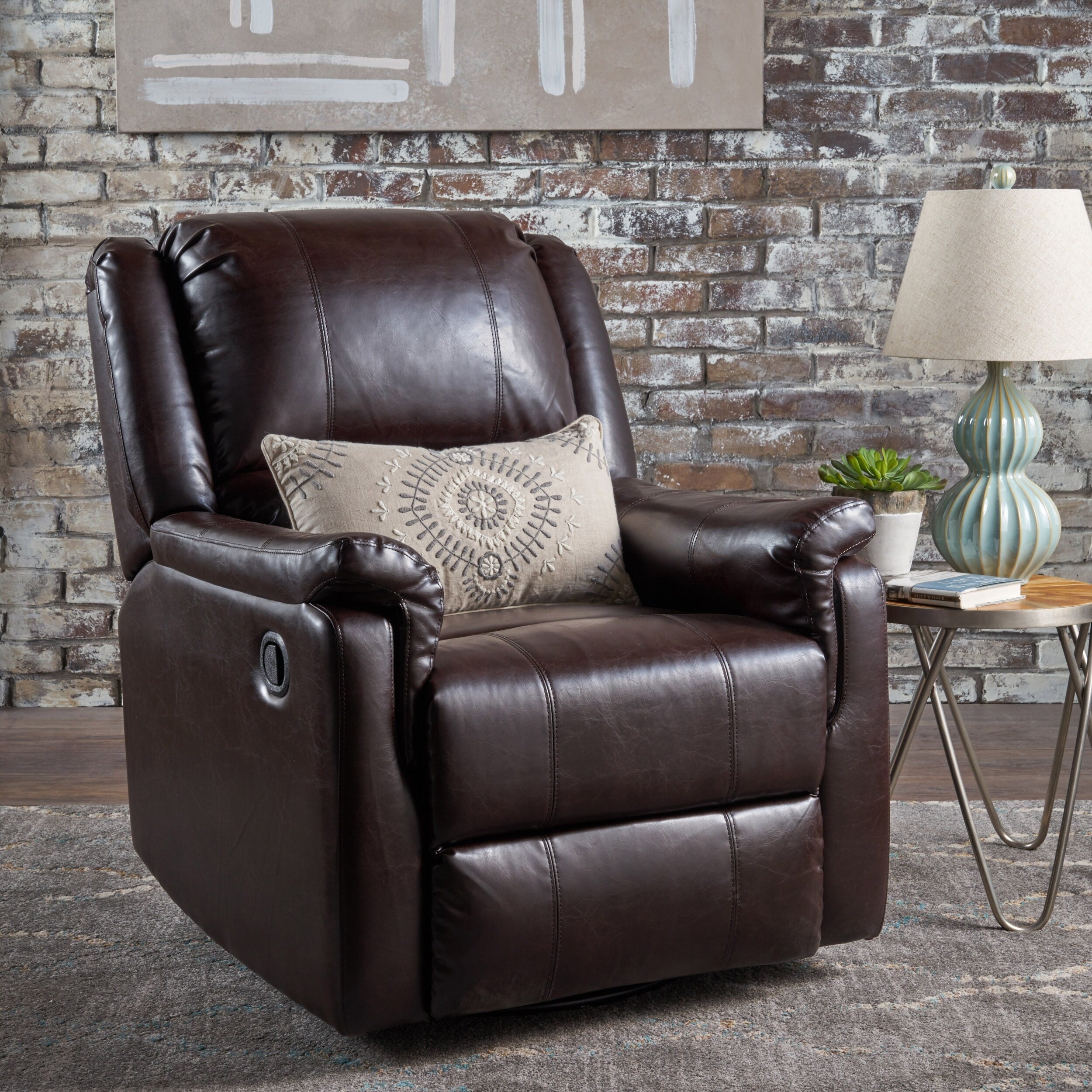 Fauteuil inclinable manuel en tissu avec mécanisme pivotant Roomfitters