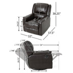 Fauteuil inclinable manuel en tissu avec mécanisme pivotant Roomfitters