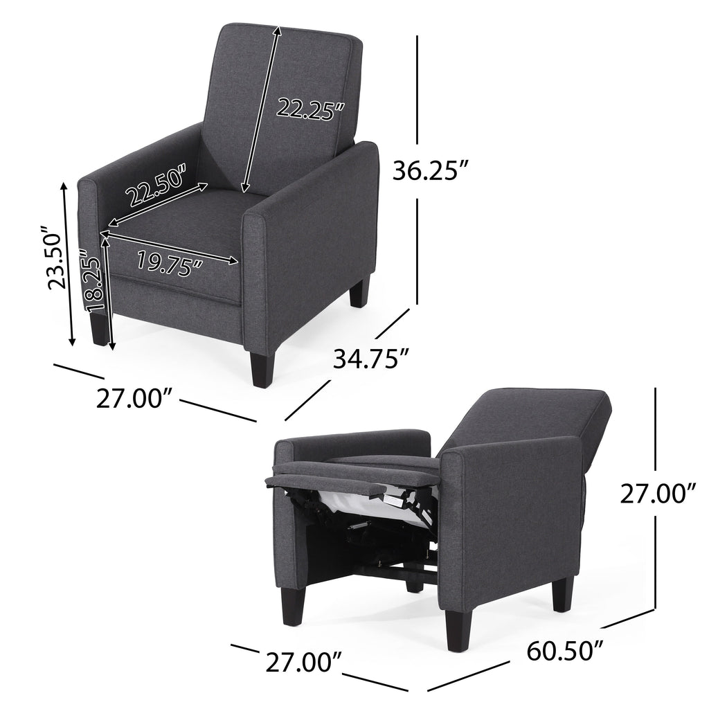 Chaise à dossier relevable en tissu Roomfitters pour une décoration intérieure élégante