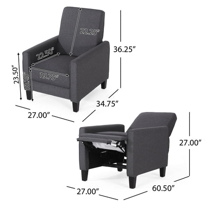 Chaise à dossier relevable en tissu Roomfitters pour une décoration intérieure élégante, bleu marine