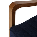 Fauteuil club inclinable manuel en tissu et bois Roomfitters, confortable pour le salon, bleu marine