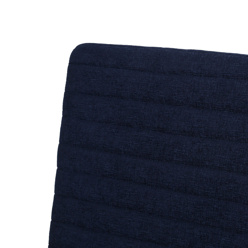 Fauteuil club inclinable manuel en tissu et bois Roomfitters, confortable pour le salon, bleu marine