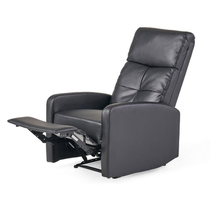 Fauteuil inclinable manuel standard en similicuir Roomfitters avec mécanisme d'inclinaison fluide, coussins confortables, design classique, noir