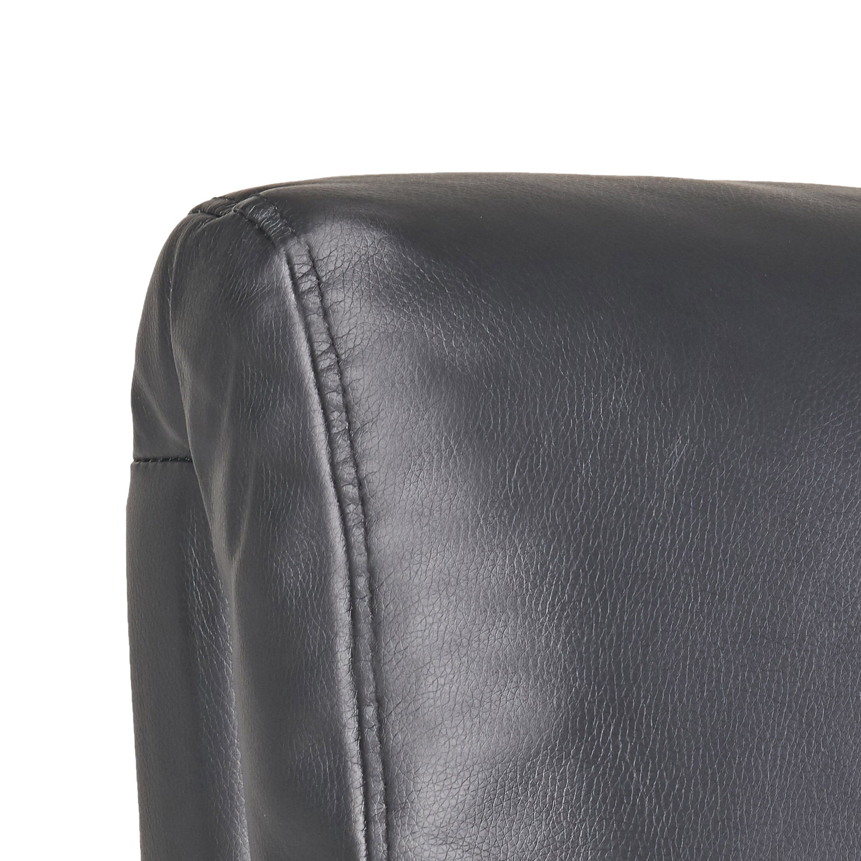 Fauteuil inclinable manuel standard en similicuir Roomfitters avec mécanisme d'inclinaison fluide, coussins confortables, design classique, noir