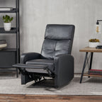 Fauteuil inclinable manuel standard en similicuir Roomfitters avec mécanisme d'inclinaison fluide, coussins confortables, design classique, noir