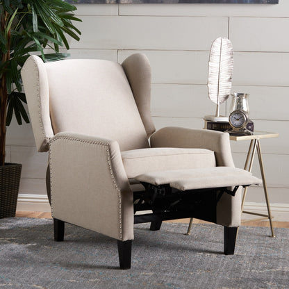 Fauteuil inclinable à dossier relevable et motif floral Roomfitters, pieds fuselés en bois