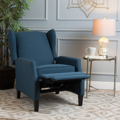 Fauteuil inclinable à dossier relevable et motif floral Roomfitters, pieds fuselés en bois