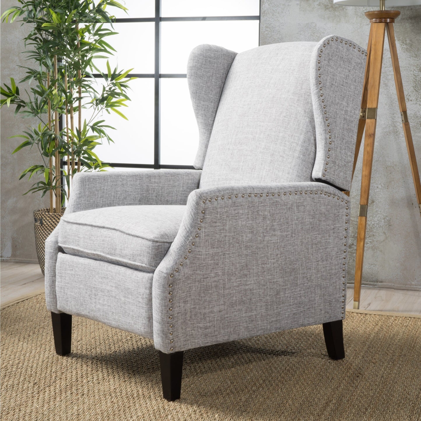 Fauteuil inclinable à dossier relevable et motif floral Roomfitters, pieds fuselés en bois