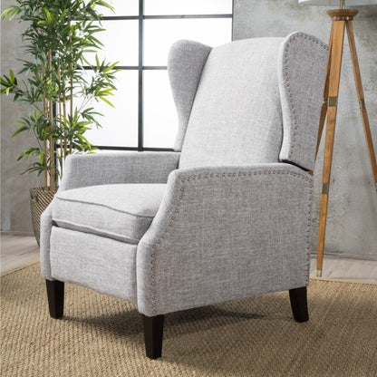 Fauteuil inclinable à dossier relevable et motif floral Roomfitters, pieds fuselés en bois
