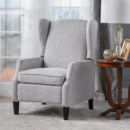 Fauteuil inclinable à dossier relevable et motif floral Roomfitters, pieds fuselés en bois