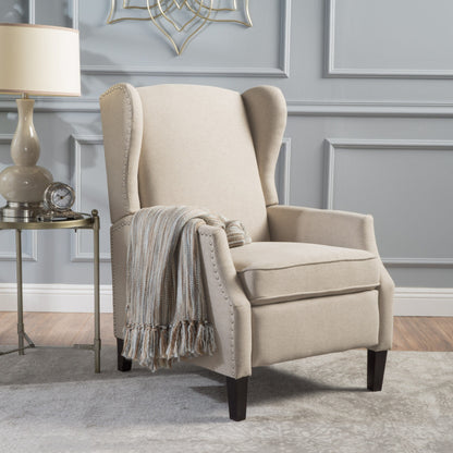 Fauteuil inclinable à dossier relevable et motif floral Roomfitters, pieds fuselés en bois