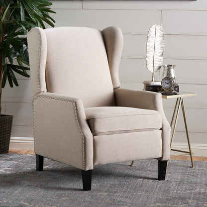 Fauteuil inclinable à dossier relevable et motif floral Roomfitters, pieds fuselés en bois