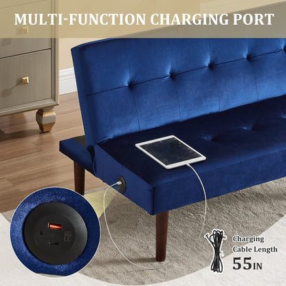 Canapé-lit pliable en flanelle Roomfitters, futon inclinable réglable avec port de charge pour salon, chambre ou bureau