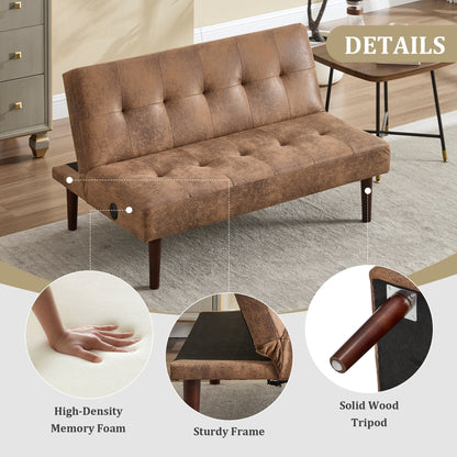 Canapé-lit pliable en flanelle Roomfitters, futon inclinable réglable avec port de charge pour salon, chambre ou bureau