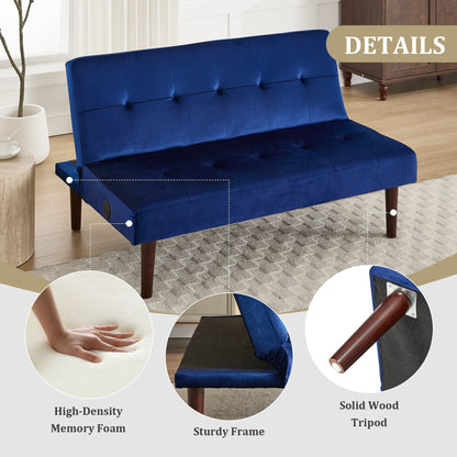 Canapé-lit pliable en flanelle Roomfitters, futon inclinable réglable avec port de charge pour salon, chambre ou bureau