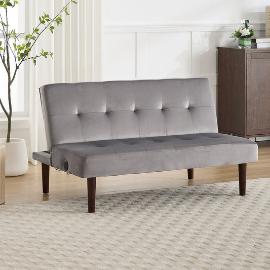 Canapé-lit pliable en flanelle Roomfitters, futon inclinable réglable avec port de charge pour salon, chambre ou bureau