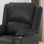 Fauteuil inclinable Roomfitters avec porte-gobelets en acier, confortable pour salon et chambre, noir