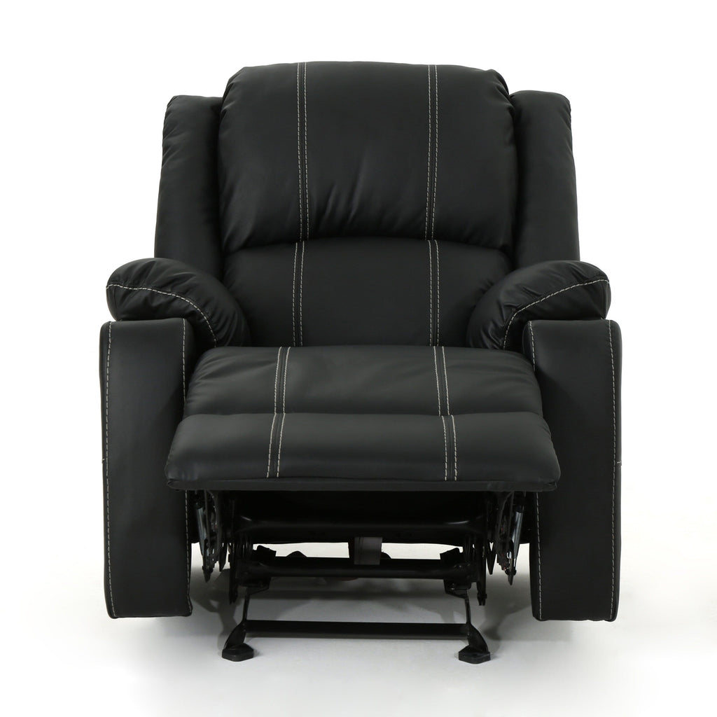 Fauteuil inclinable Roomfitters avec porte-gobelets en acier, confortable pour salon et chambre, noir