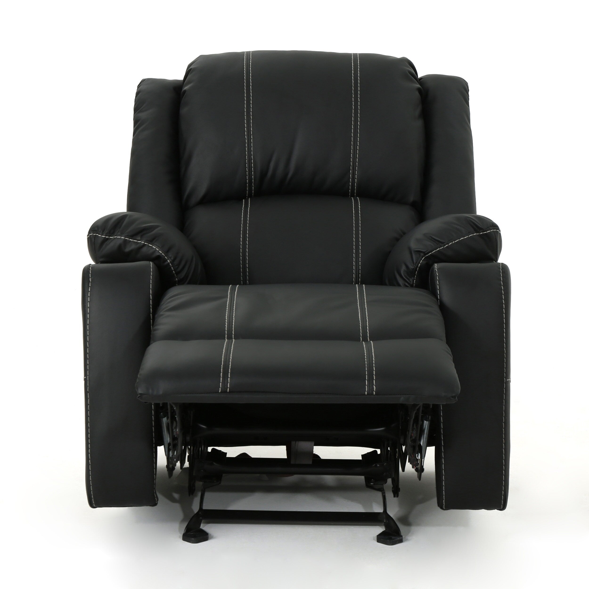 Fauteuil inclinable Roomfitters avec porte-gobelets en acier, confortable pour salon et chambre, noir