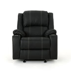 Fauteuil inclinable Roomfitters avec porte-gobelets en acier, confortable pour salon et chambre, noir