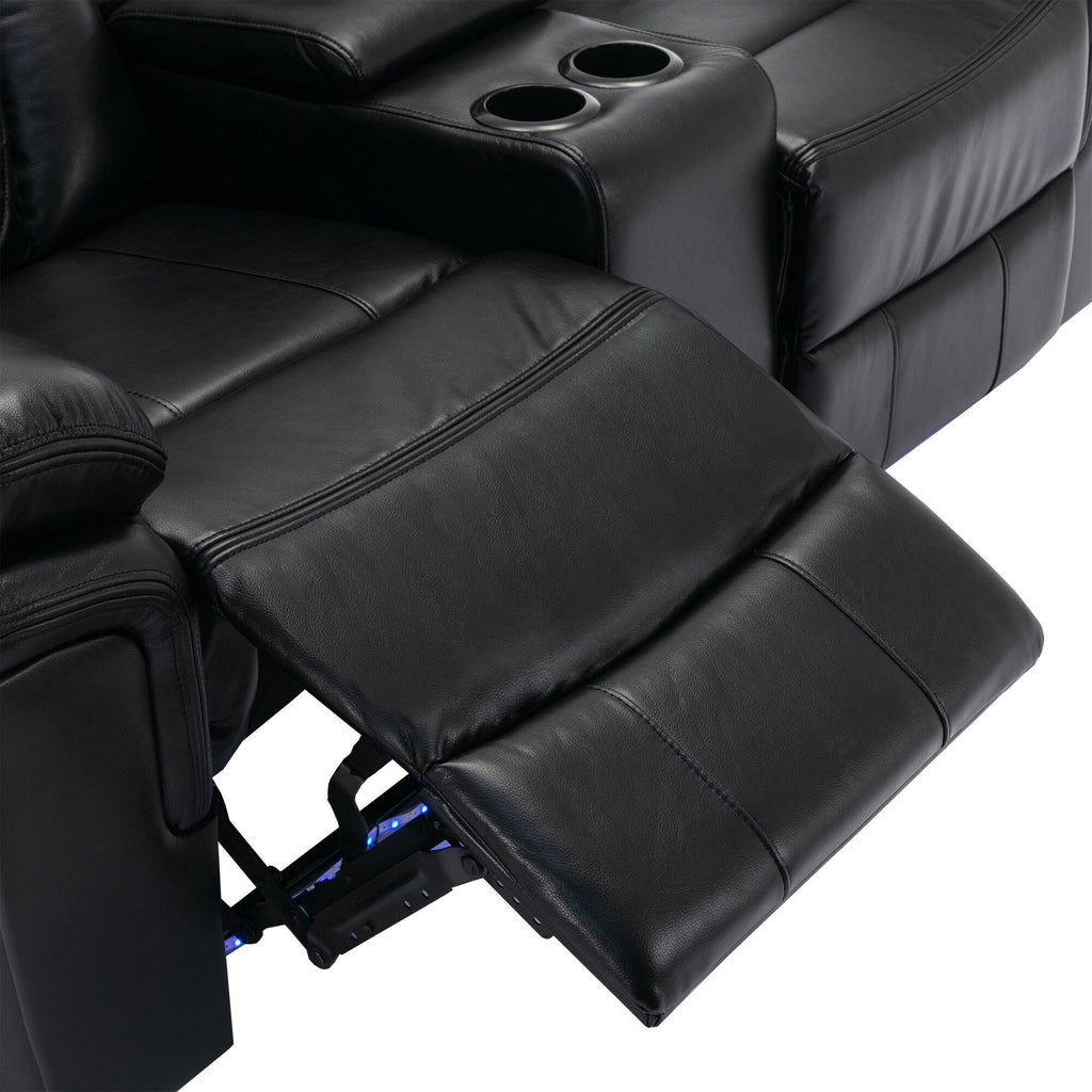 Causeuse inclinable manuelle Roomfitters avec rangement escamotable, deux porte-gobelets et design confortable