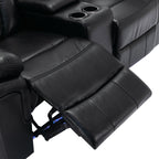 Causeuse inclinable manuelle Roomfitters avec rangement escamotable, deux porte-gobelets et design confortable