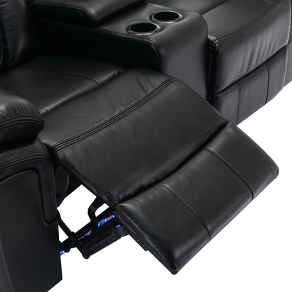 Causeuse inclinable manuelle Roomfitters avec rangement escamotable, deux porte-gobelets et design confortable