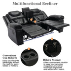 Causeuse inclinable manuelle Roomfitters avec rangement escamotable, deux porte-gobelets et design confortable