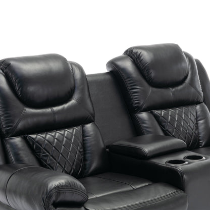 Causeuse inclinable manuelle Roomfitters avec rangement escamotable, deux porte-gobelets et design confortable