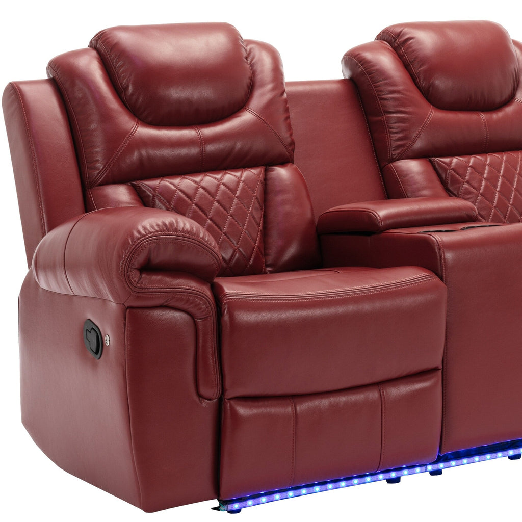 Causeuse inclinable manuelle Roomfitters avec rangement escamotable, deux porte-gobelets et design confortable