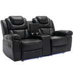 Causeuse inclinable manuelle Roomfitters avec rangement escamotable, deux porte-gobelets et design confortable